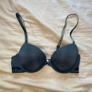 navy blue push up tshirt bra by calvin klein